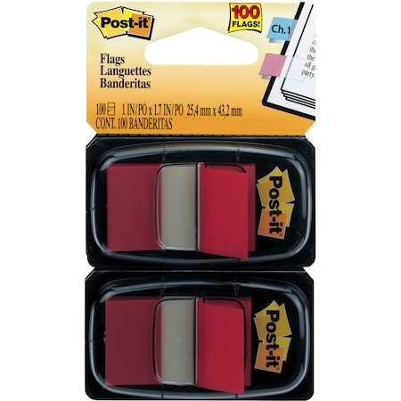 Post-It FLAGS, POST-IT, 1, 100CT, RD PK MMM680RD2